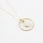 White Druzy Geode Gold Wedding Bridal Necklace