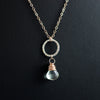 Light Green Amethyst Necklace in Sterling Silver and Rose Gold