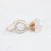 Pink Rose Quartz Mixed Metal Earrings in Sterling Silver and Rose Gold