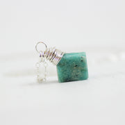 Raw Amazonite Sterling Silver Stone Necklace