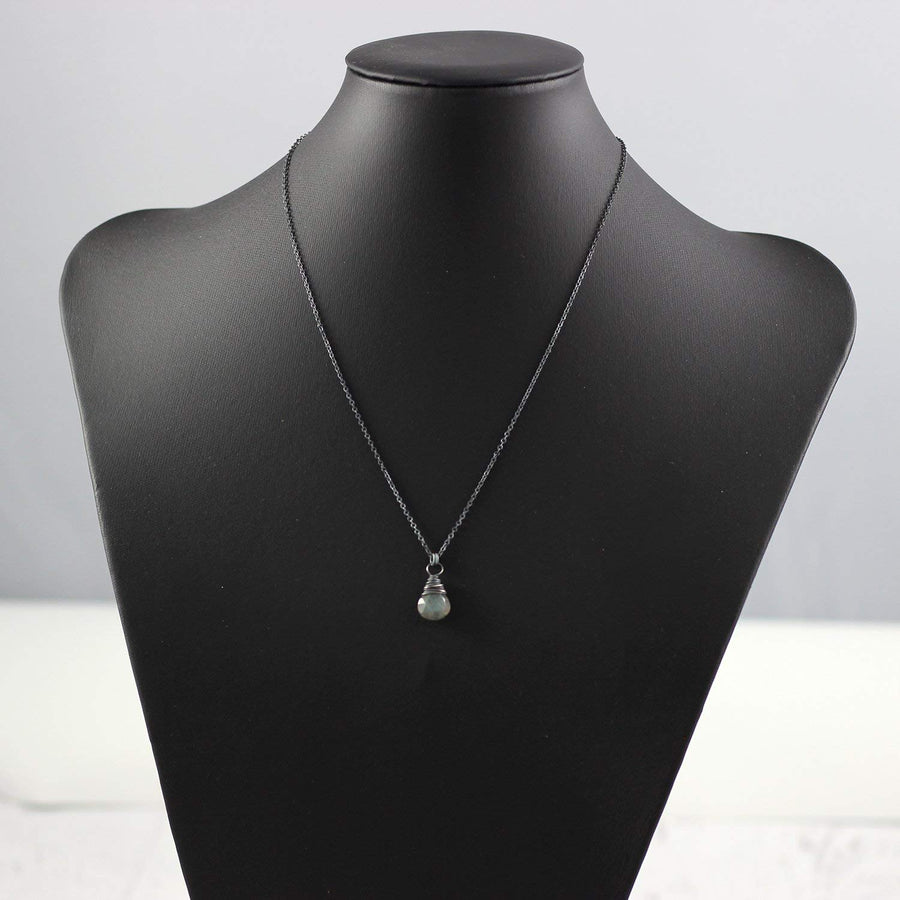 Black Labradorite Sterling Silver Pendant Necklace