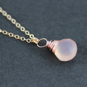Blush Pink Rose Gold Pendant Necklace