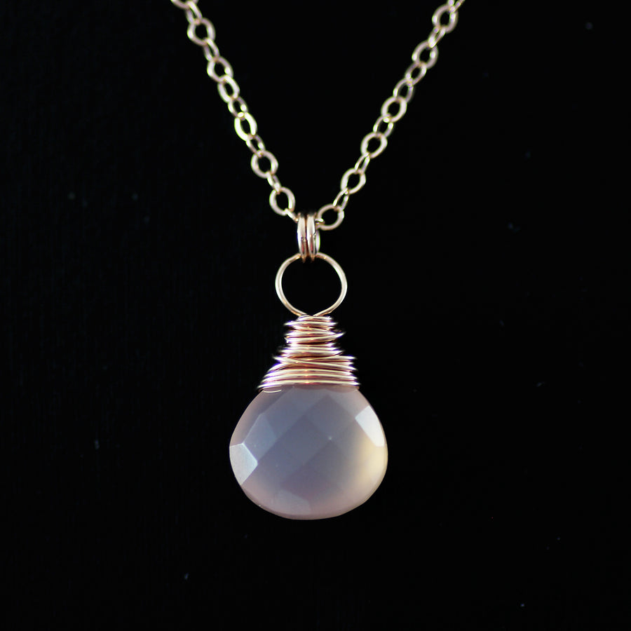 Blush Pink Rose Gold Pendant Necklace