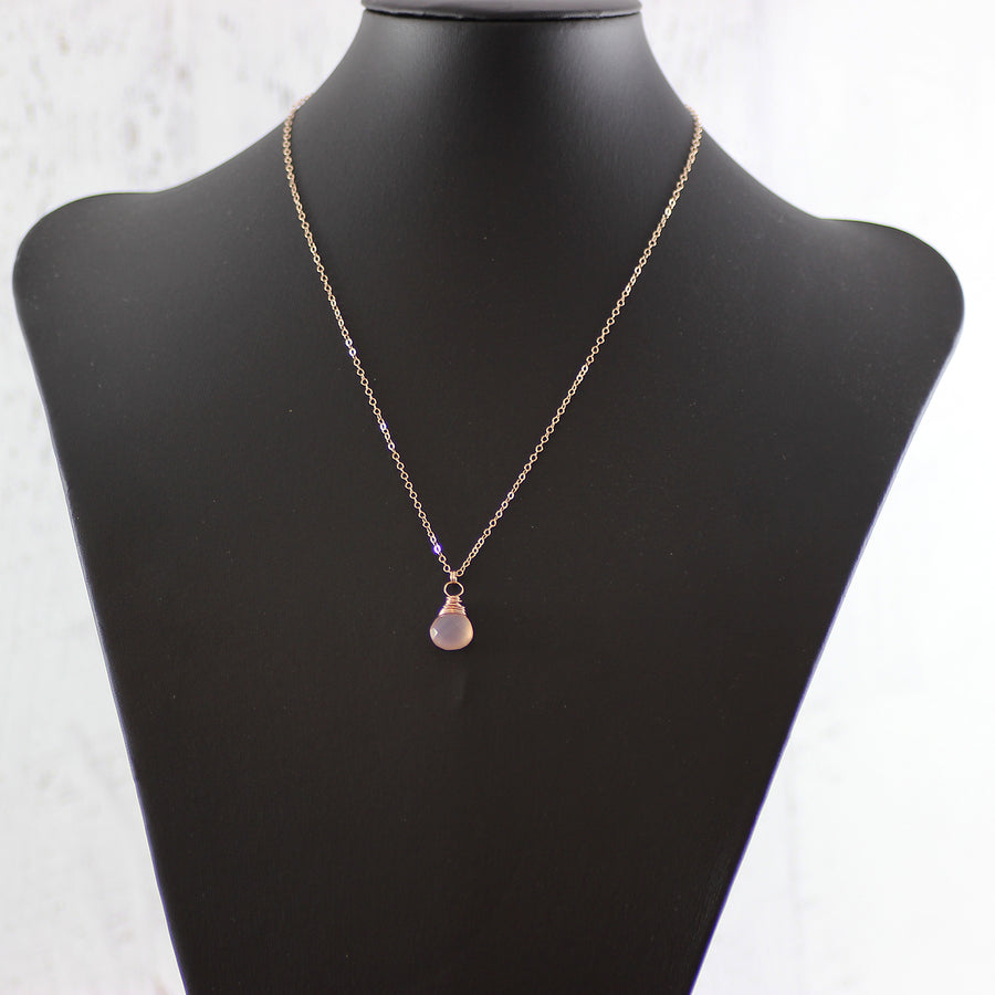Blush Pink Rose Gold Pendant Necklace