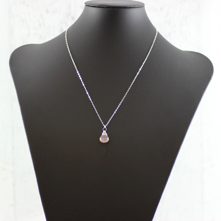 Blush Pink Sterling Silver Gemstone Necklace