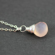 Blush Pink Sterling Silver Gemstone Necklace