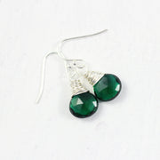  Dark Green Quartz Sterling Silver Earrings