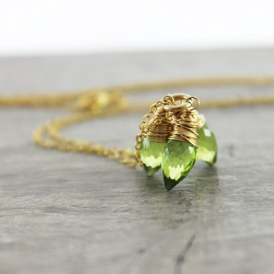 Peridot Gemstone Gold Necklace - As Worn on Days of our Lives