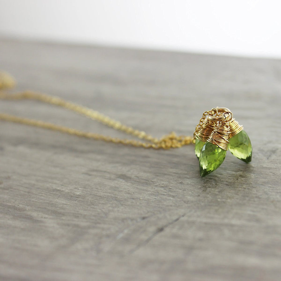 Peridot Gemstone Gold Necklace - As Worn on Days of our Lives