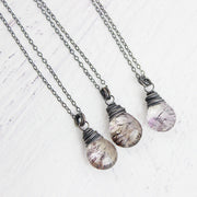 Moss Amethyst Oxidized Sterling Silver Necklace
