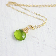 Bright Green Quartz Gemstone Necklace