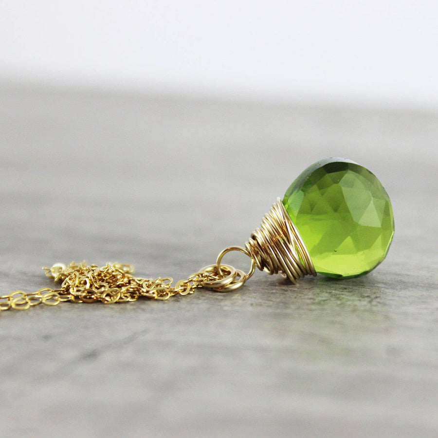 Bright Green Quartz Gemstone Necklace
