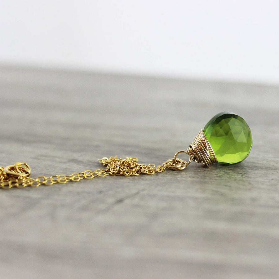 Bright Green Quartz Gemstone Necklace