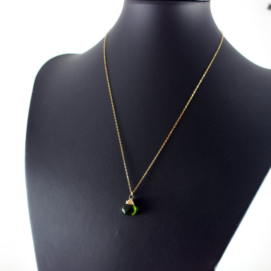 Bright Green Quartz Gemstone Necklace