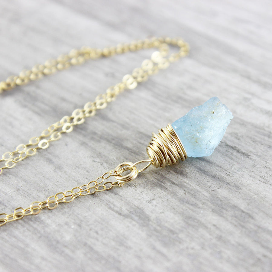 Petite Aquamarine Necklace | Magpie Jewellery