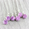 Fuchsia Druzy Sterling Silver Necklace