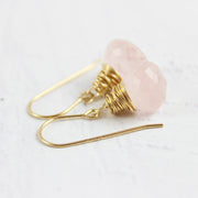 Pink Rose Quartz Gold Filled Earrings