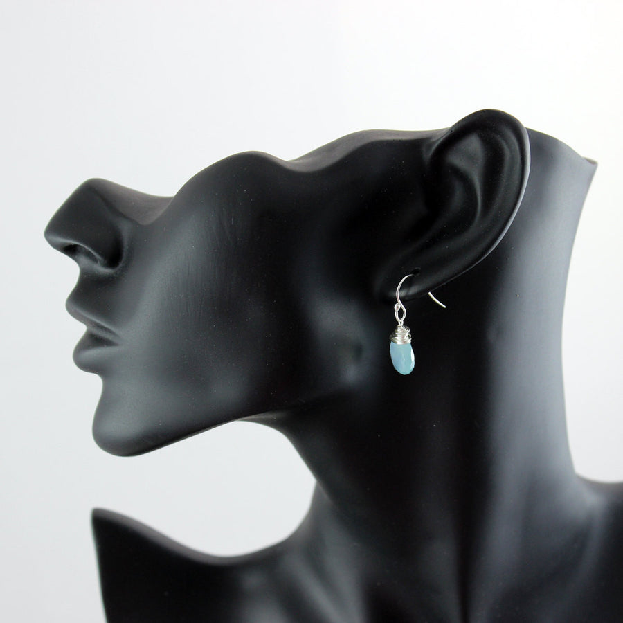 Light Aqua Sterling Silver Gemstone Earrings