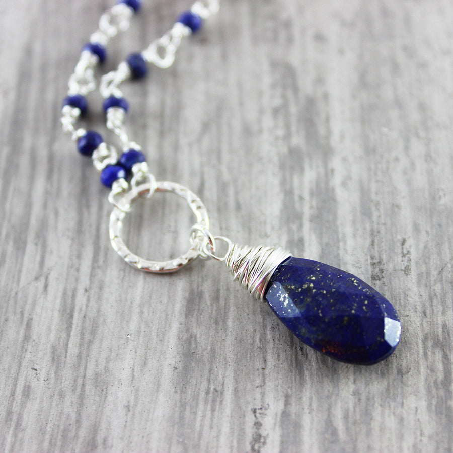 Lapis and Turquoise Sterling Silver Necklace - As Worn on The Vampire Diaries