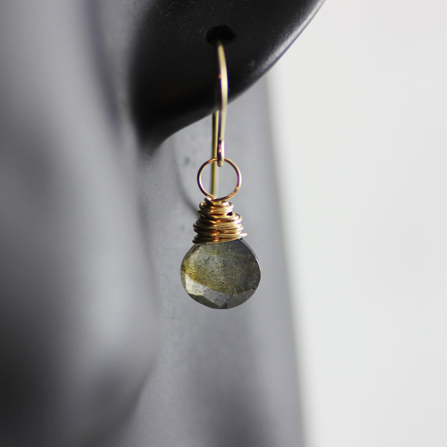 Labradorite Gold Filled Stone Dangle Earrings