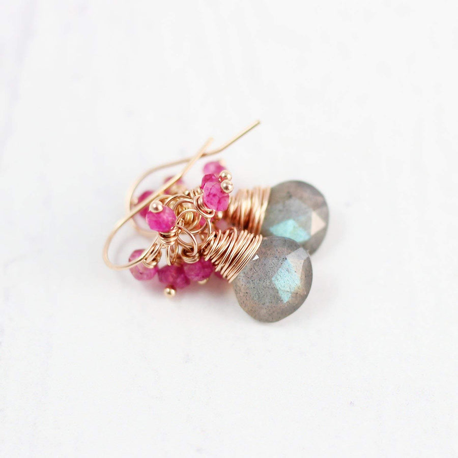 Labradorite and Pink Moonstone Rose Gold