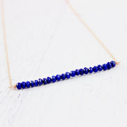 Rose Gold Lapis Bar Necklace