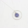 Purple Druzy Geode Sterling Silver Pendant Necklace