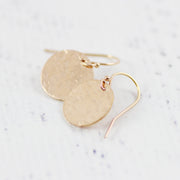 Rose Gold Filled Small Metal Circle Drop Earrings